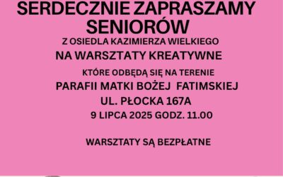 Zaproszenie na WARSZTATY KREATYWNE